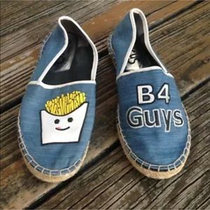 Circus Sam Edelman Leni Guys B4 Fries Espadrille Shoes 8 EUR 38 Blue Denim Flats
